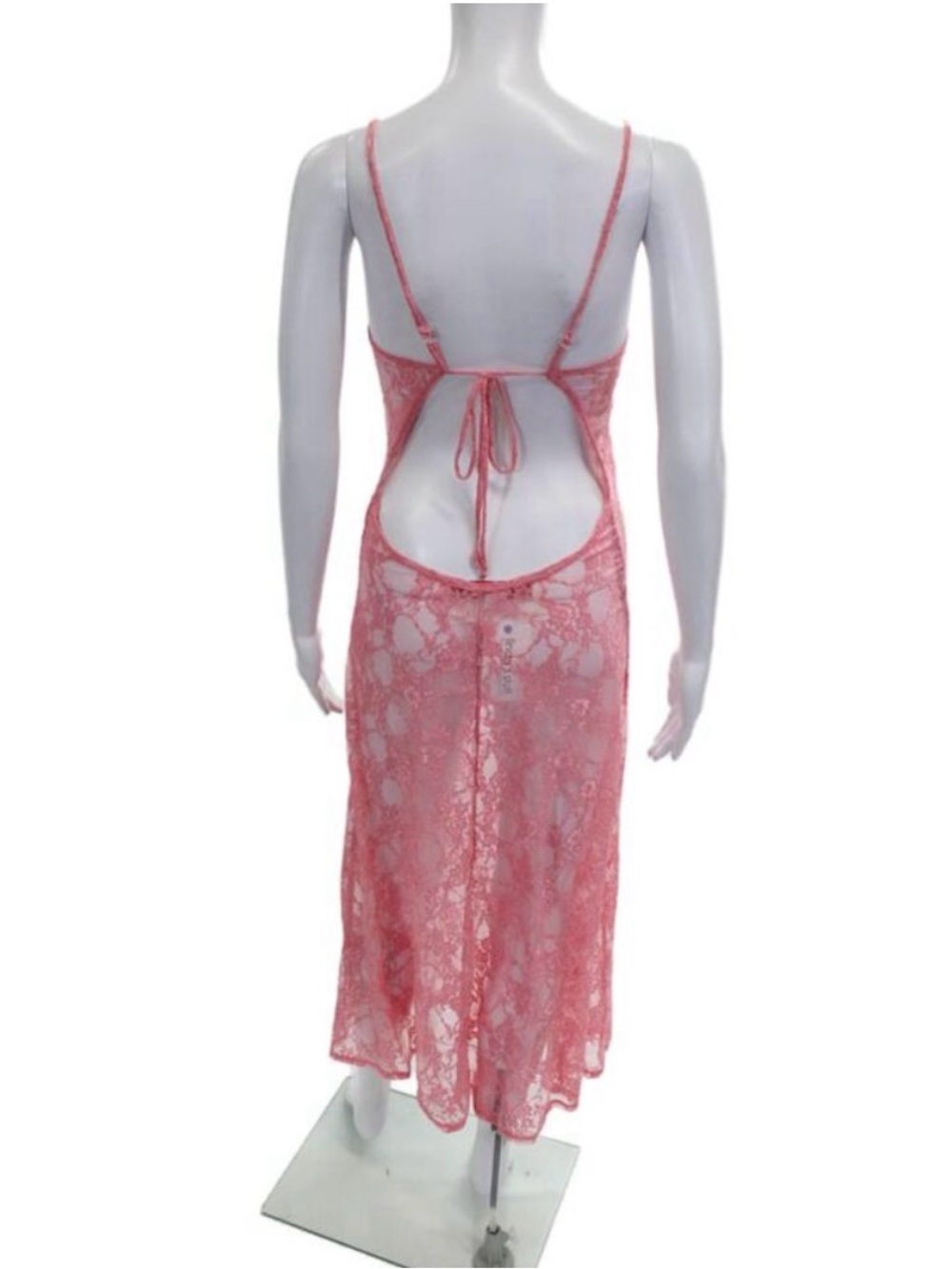 Bella Venice Women Sleeveless V-Neck Floral Midi Dress Pink Polyester Size M